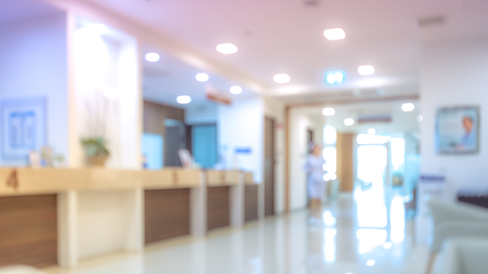 Blurry,Photo,Cashier,Counter,In,Hospital.